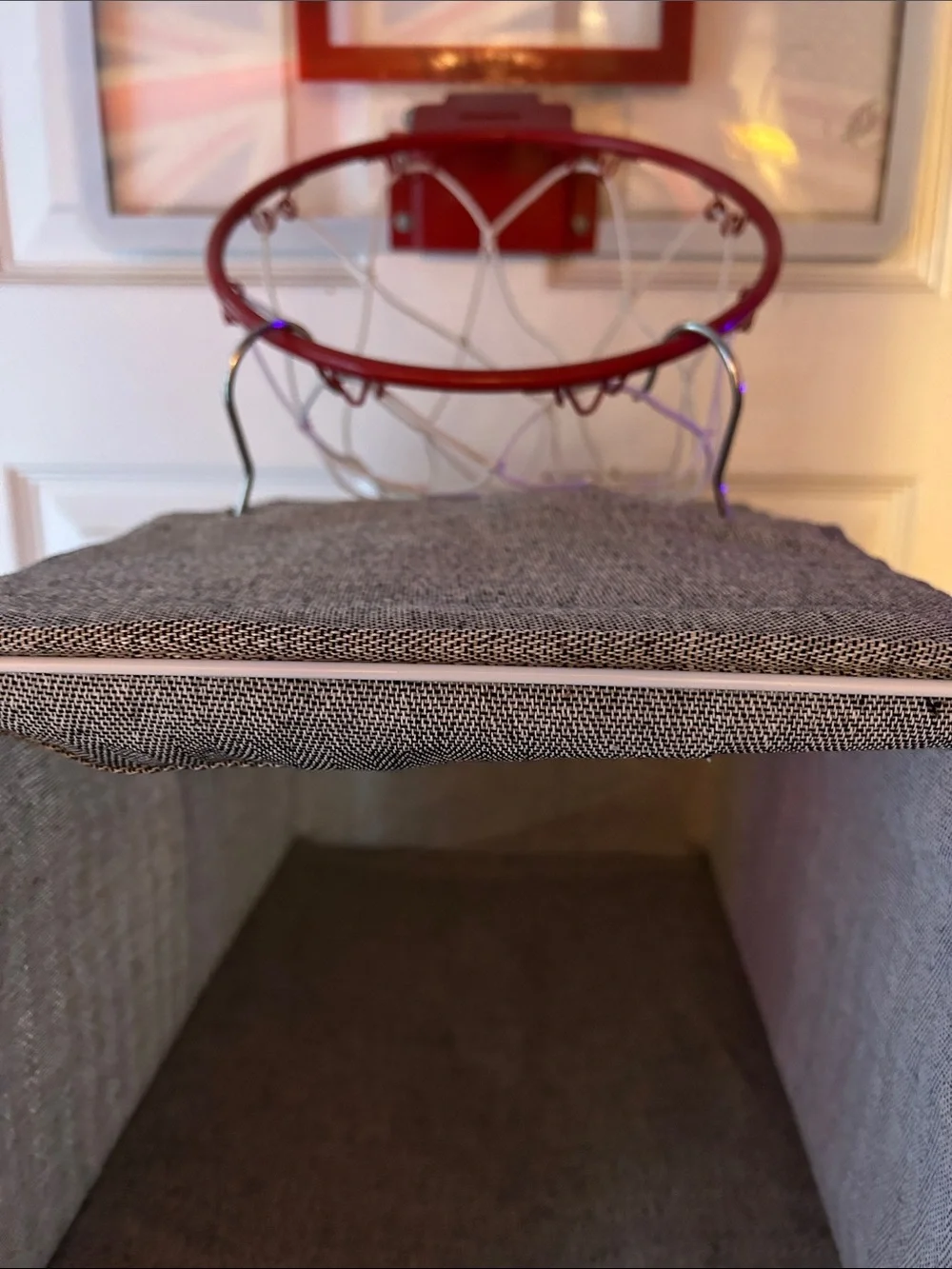 Gray Hanging Closet Organizer Shelves - Neutral Fabric Storage
